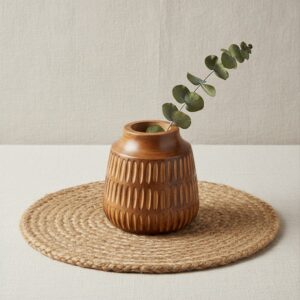 Vaas | Hout | Bruin - 14,5 cm